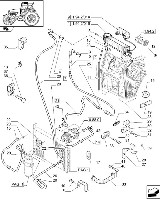 87372462 - трубка подвода гидравлической жидкости